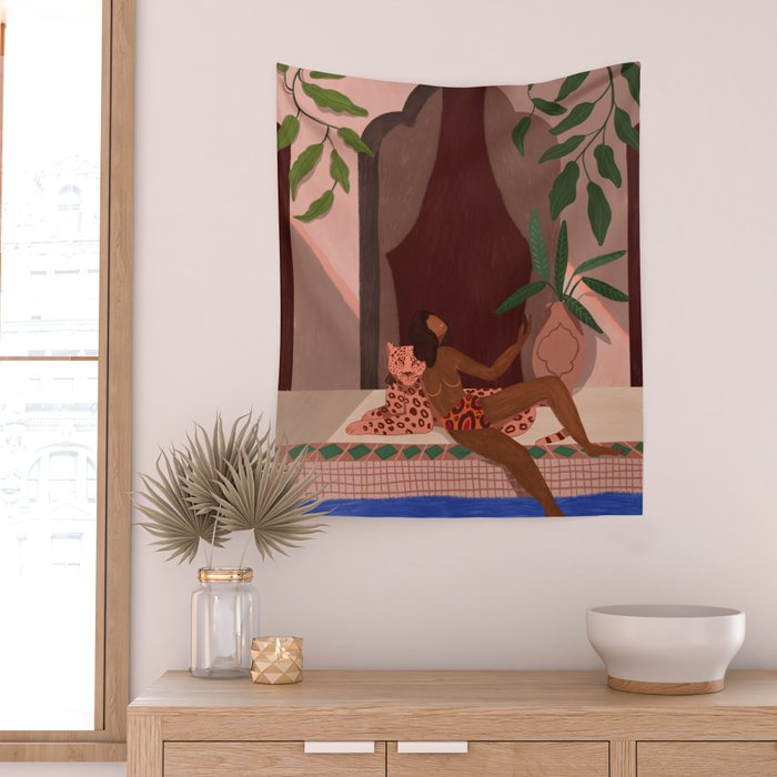 Holiday with my Leapord Wall Tapestry Gallery Image 2