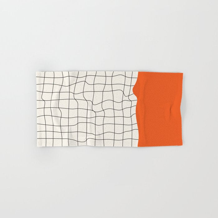 Flamingo Drip | Warp Grid: Off-White Day Edition Bath Towel Gallery Image 1