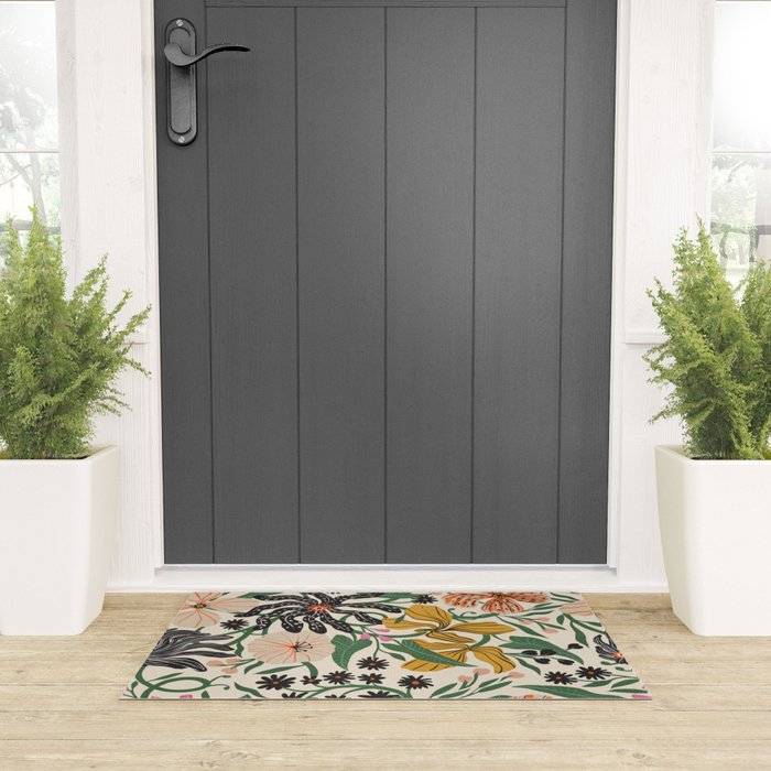 Merrick Floral - creme Welcome Mat Gallery Image 3