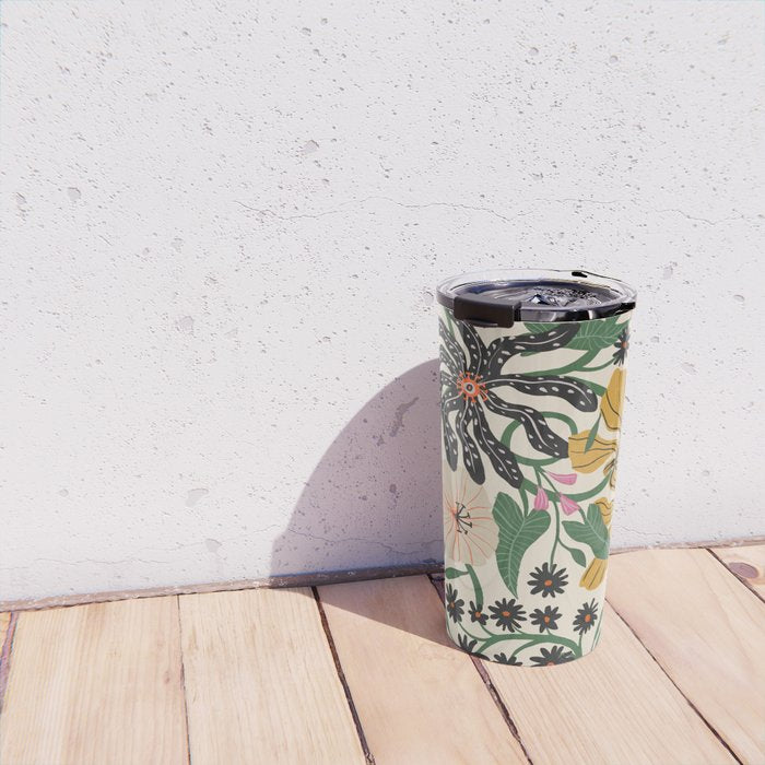Merrick Floral - creme Travel Mug Gallery Image 4
