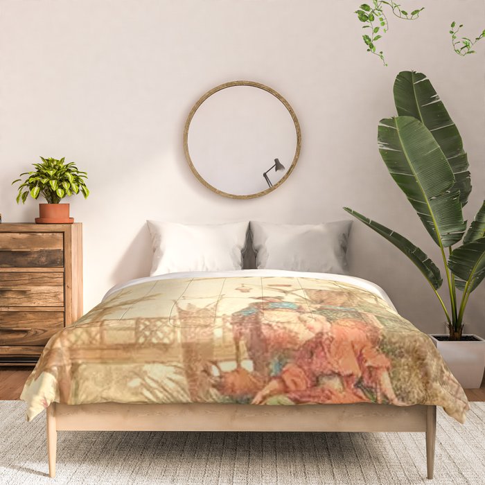 Antique 18th Century Chinoiserie Scene Jean Baptiste Pillement Comforter Gallery Image 3