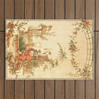 Antique 18th Century Chinoiserie Scene Jean Baptiste Pillement Outdoor Rug Gallery Image 1