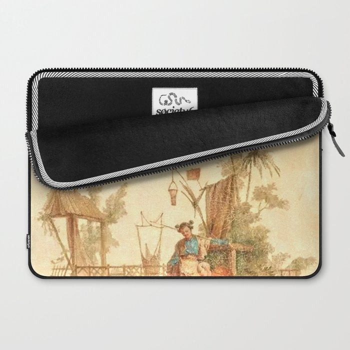 Antique 18th Century Chinoiserie Scene Jean Baptiste Pillement Laptop Sleeve Gallery Image 2