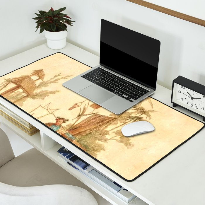 Antique 18th Century Chinoiserie Scene Jean Baptiste Pillement Desk Mat Gallery Image 2