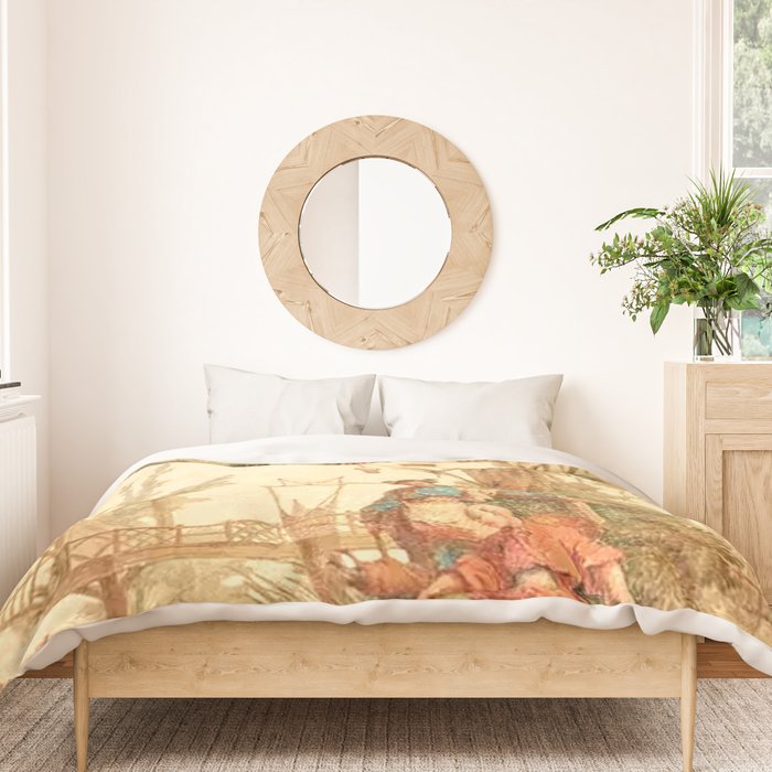 Antique 18th Century Chinoiserie Scene Jean Baptiste Pillement Duvet Cover Gallery Image 3