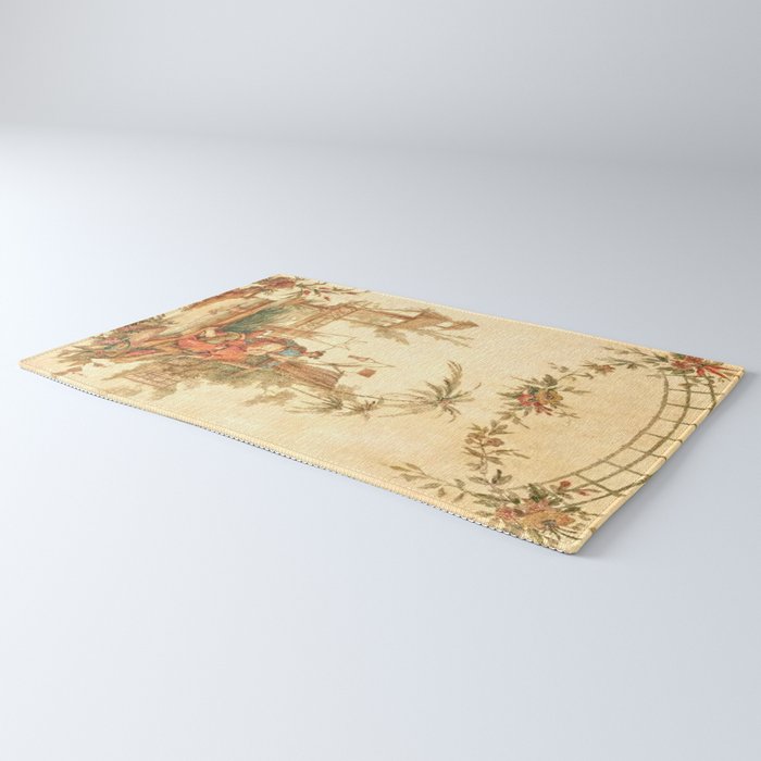 Antique 18th Century Chinoiserie Scene Jean Baptiste Pillement Rug Gallery Image 3