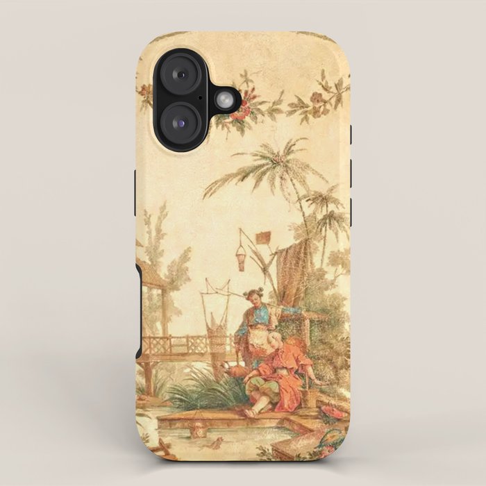 Antique 18th Century Chinoiserie Scene Jean Baptiste Pillement iPhone Case Gallery Image 1