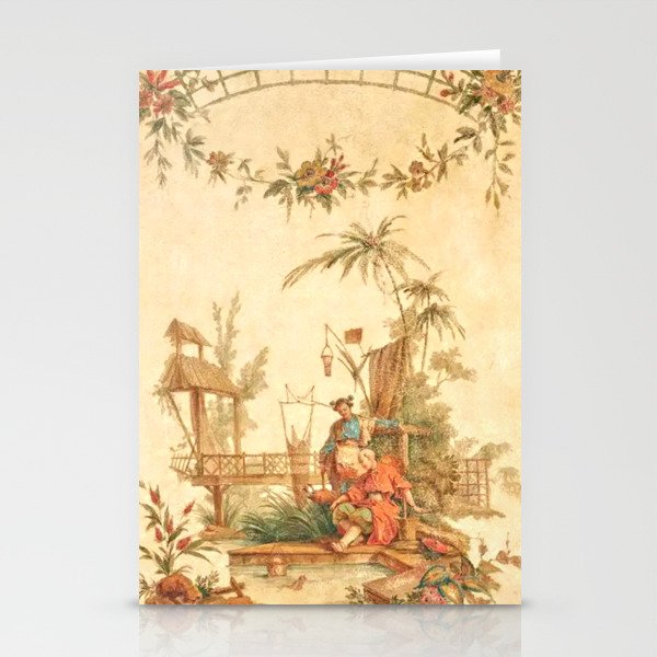 Antique 18th Century Chinoiserie Scene Jean Baptiste Pillement Stationery Card Gallery Image 1