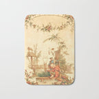 Antique 18th Century Chinoiserie Scene Jean Baptiste Pillement Bath Mat Gallery Image 1
