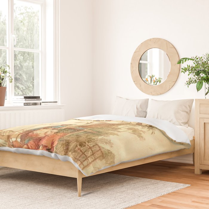 Antique 18th Century Chinoiserie Scene Jean Baptiste Pillement Duvet Cover Gallery Image 2