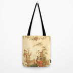 Antique 18th Century Chinoiserie Scene Jean Baptiste Pillement Tote Bag Gallery Image 2