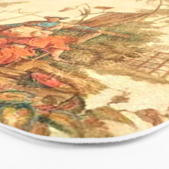 Antique 18th Century Chinoiserie Scene Jean Baptiste Pillement Bath Mat Gallery Image 3