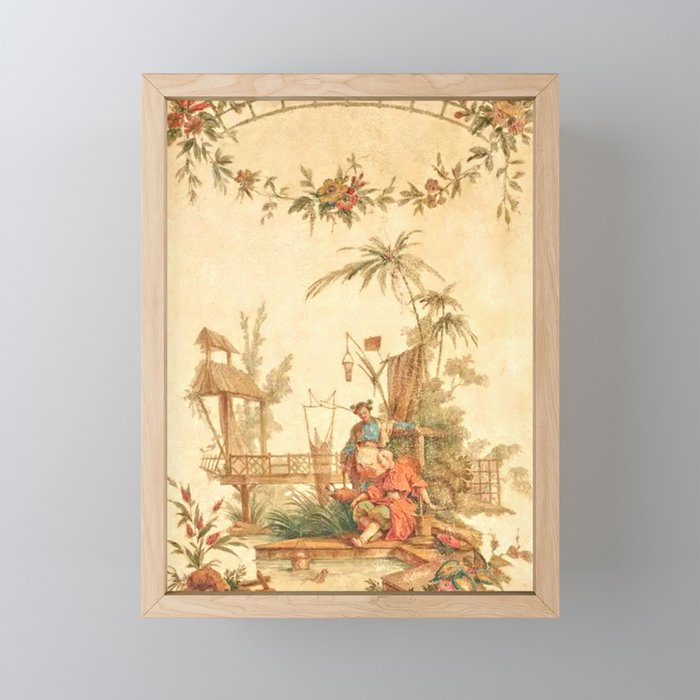 Antique 18th Century Chinoiserie Scene Jean Baptiste Pillement Mini Art Print Gallery Image 1