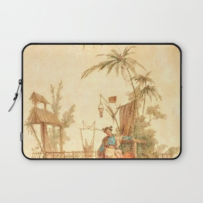 Antique 18th Century Chinoiserie Scene Jean Baptiste Pillement Laptop Sleeve Gallery Image 1