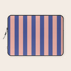Blue and Salmon Pink Stripes Laptop Sleeve Gallery Image 1
