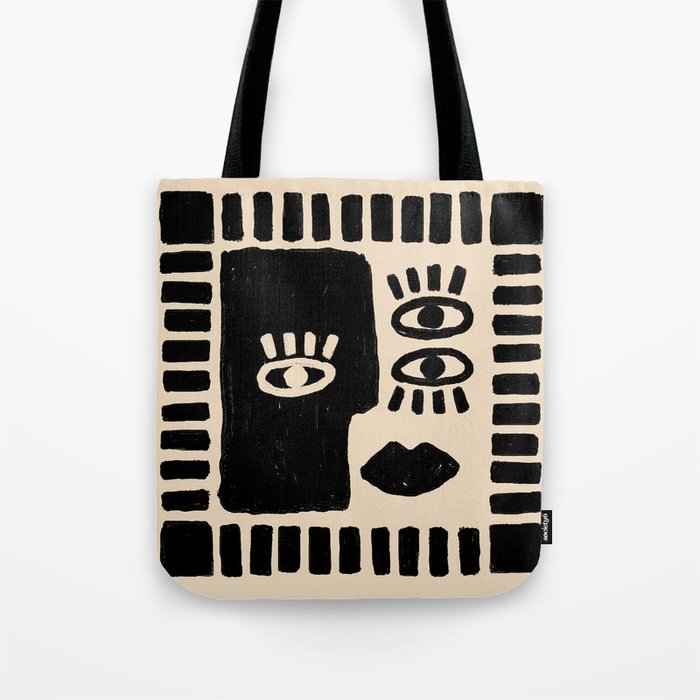 Artsy Face Tote Bag Gallery Image 1