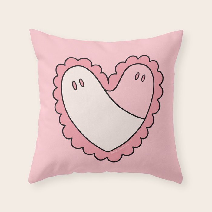 Ghost Heart Throw Pillow Gallery Image 1