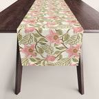 Spring Garden Flowers - Pink and Green Table Runner Gallery Image 1