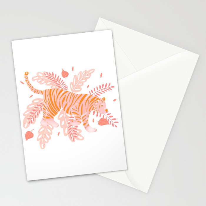 Orange and pink tiger Stationery Card Gallery Image 2