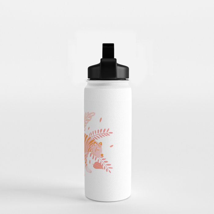 Orange and pink tiger Water Bottle Gallery Image 2