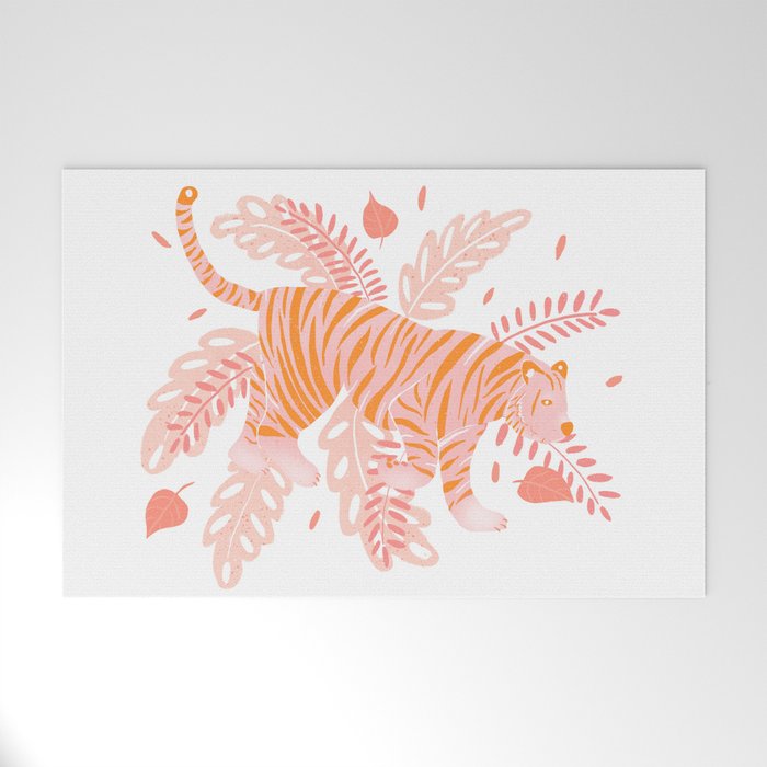 Orange and pink tiger Welcome Mat Gallery Image 1