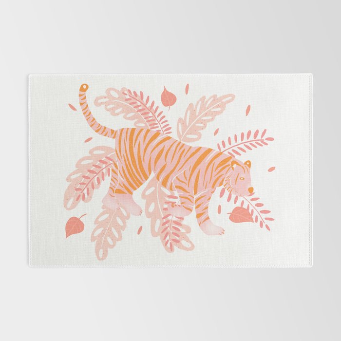 Orange and pink tiger Rug Gallery Image 2