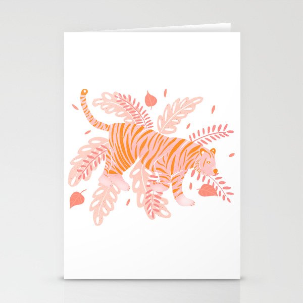 Orange and pink tiger Stationery Card Gallery Image 1