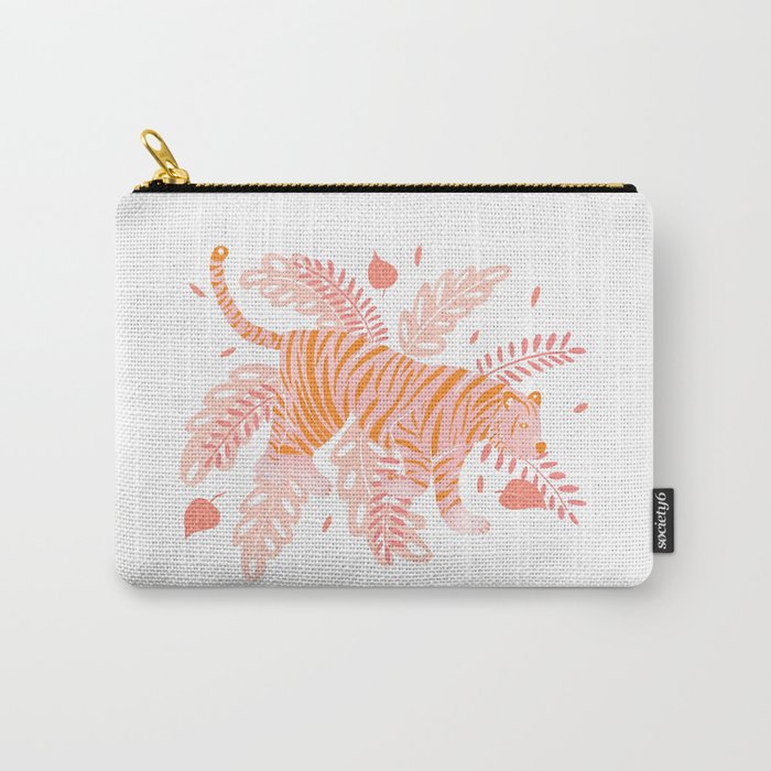 Orange and pink tiger Carry All Pouch Gallery Image 1