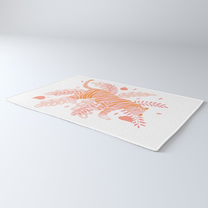 Orange and pink tiger Rug Gallery Image 3