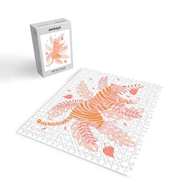 Orange and pink tiger Jigsaw Puzzle Gallery Image 2