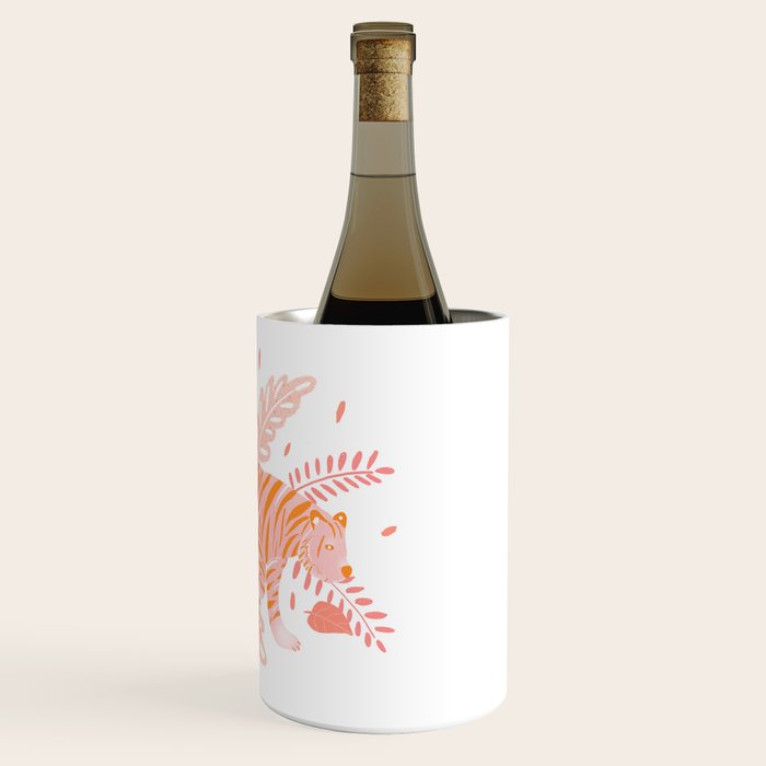 Orange and pink tiger Wine Chiller Gallery Image 3