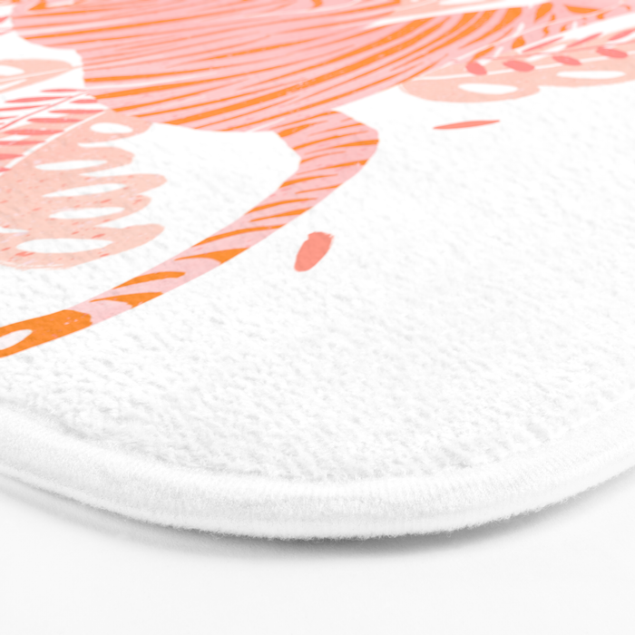 Orange and pink tiger Bath Mat Gallery Image 3