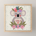 Koala with flowers  Mini Art Print Gallery Image 1