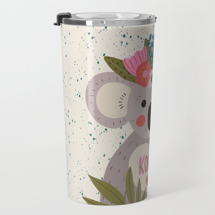 Koala with flowers  Travel Mug Gallery Image 3
