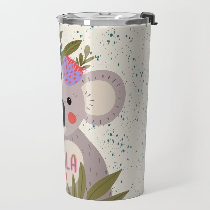 Koala with flowers  Travel Mug Gallery Image 2