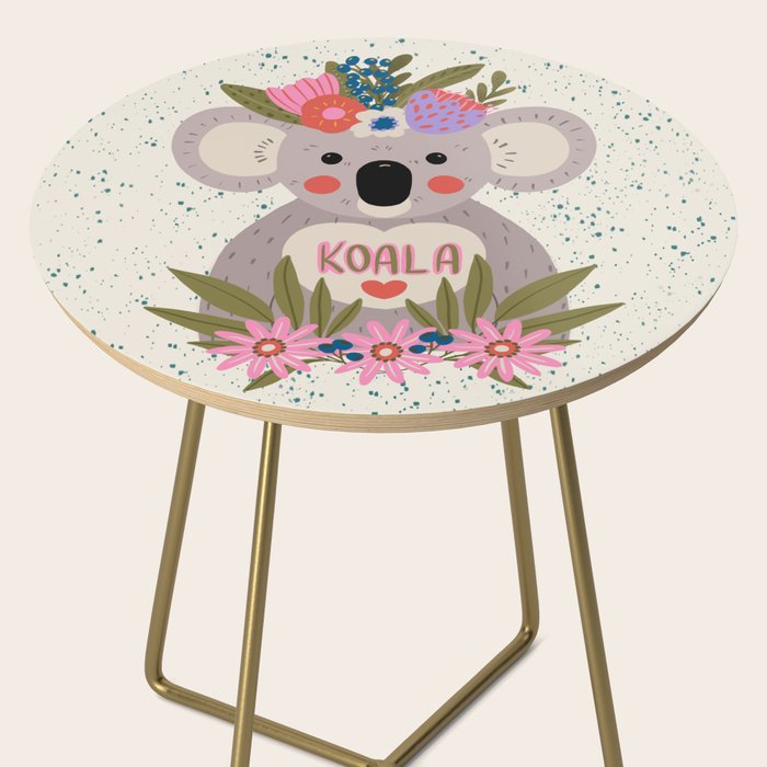 Koala with flowers  Side Table Gallery Image 2