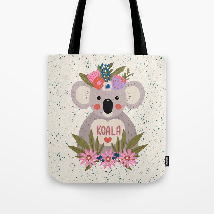 Koala with flowers  Tote Bag Gallery Image 1