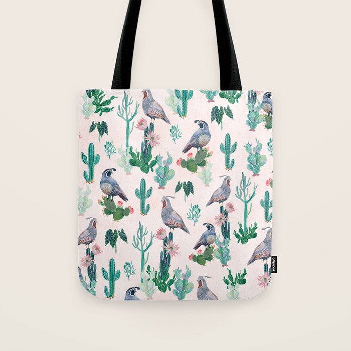 Cactus Quail  Tote Bag Gallery Image 1