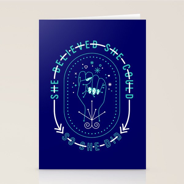 She Believed - Navy & Turquoise Palette Stationery Card Gallery Image 2