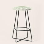 Sun - Mid Century Modern Minimalist Sun and Sun Rays in Light Sage Green & Cream Stool Gallery Image 1