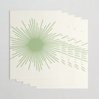 Sun - Mid Century Modern Minimalist Sun and Sun Rays in Light Sage Green & Cream Wrapping Paper Gallery Image 3