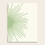 Sun - Mid Century Modern Minimalist Sun and Sun Rays in Light Sage Green & Cream Notebook Gallery Image 4