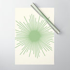 Sun - Mid Century Modern Minimalist Sun and Sun Rays in Light Sage Green & Cream Wrapping Paper Gallery Image 1