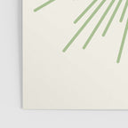 Sun - Mid Century Modern Minimalist Sun and Sun Rays in Light Sage Green & Cream Poster Gallery Image 3