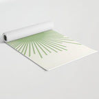 Sun - Mid Century Modern Minimalist Sun and Sun Rays in Light Sage Green & Cream Yoga Mat Gallery Image 2