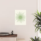 Sun - Mid Century Modern Minimalist Sun and Sun Rays in Light Sage Green & Cream Poster Gallery Image 2