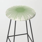 Sun - Mid Century Modern Minimalist Sun and Sun Rays in Light Sage Green & Cream Stool Gallery Image 2