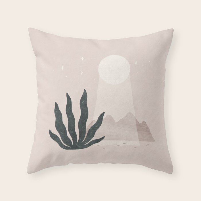 moonbeam desert Throw Pillow Gallery Image 6