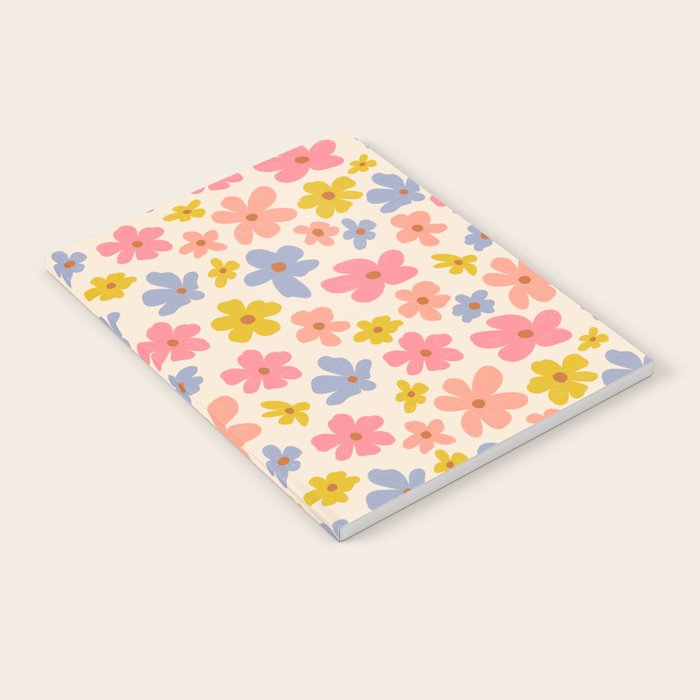 Retro vibe Small Daisies  Notebook Gallery Image 1