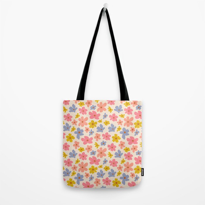 Retro vibe Small Daisies  Tote Bag Gallery Image 2
